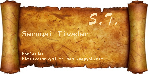 Sarnyai Tivadar névjegykártya